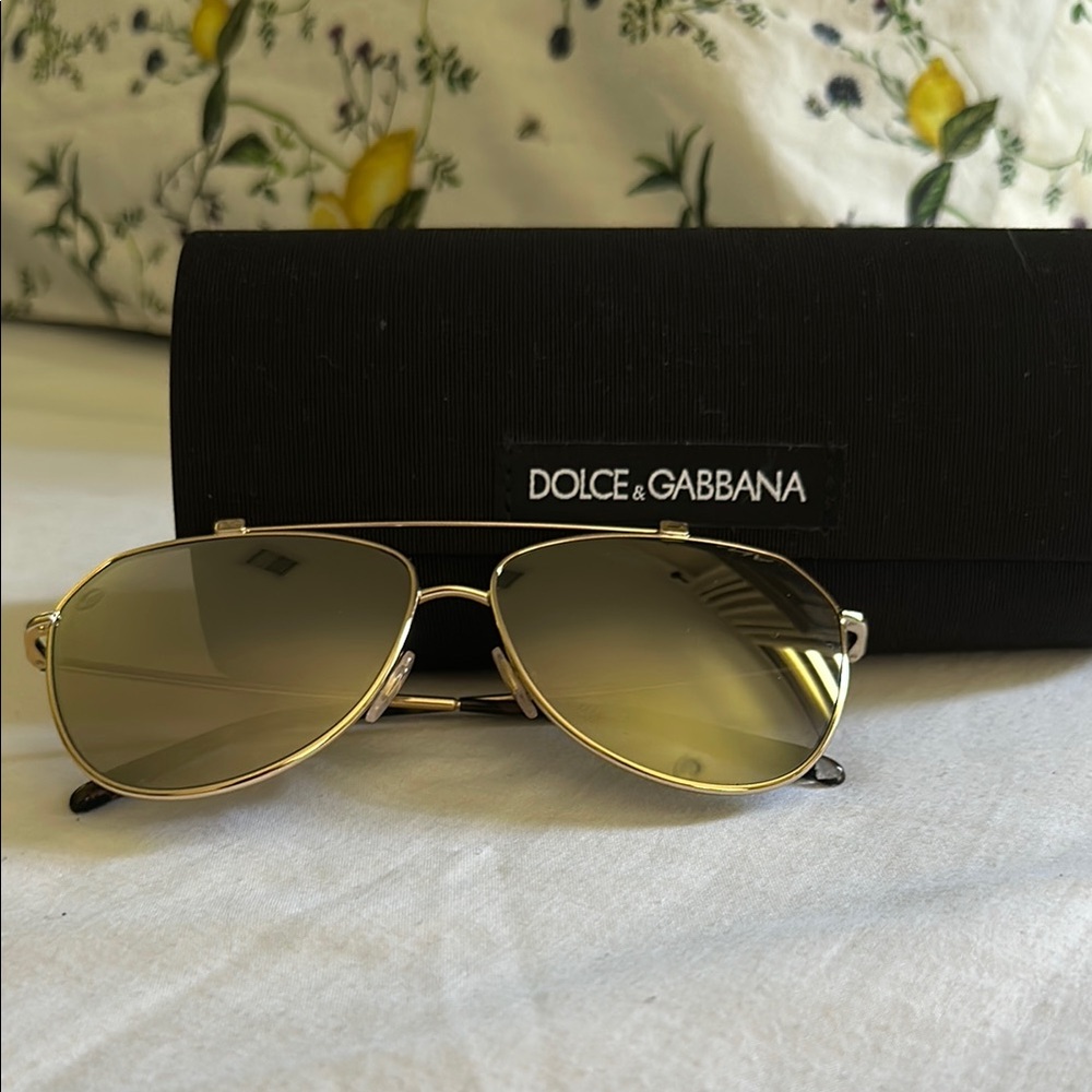 Dolce & Gabbana Gold Aviator-Style Sunglasses